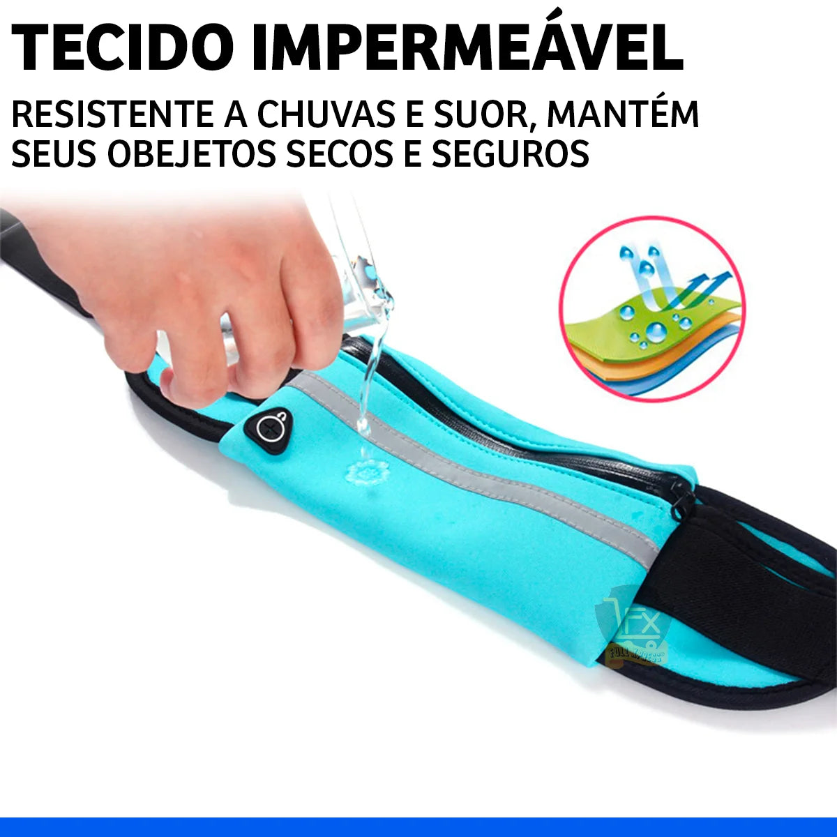 Pochete Esportiva Preta para Celular no Peito, Garrafa e Ferramentas para Corrida, Preta.