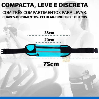 Pochete Esportiva Preta para Celular no Peito, Garrafa e Ferramentas para Corrida, Preta.
